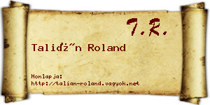 Talián Roland névjegykártya